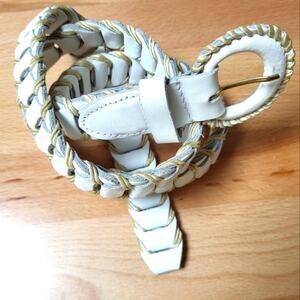 White Leather Segmented Belt Size M/L